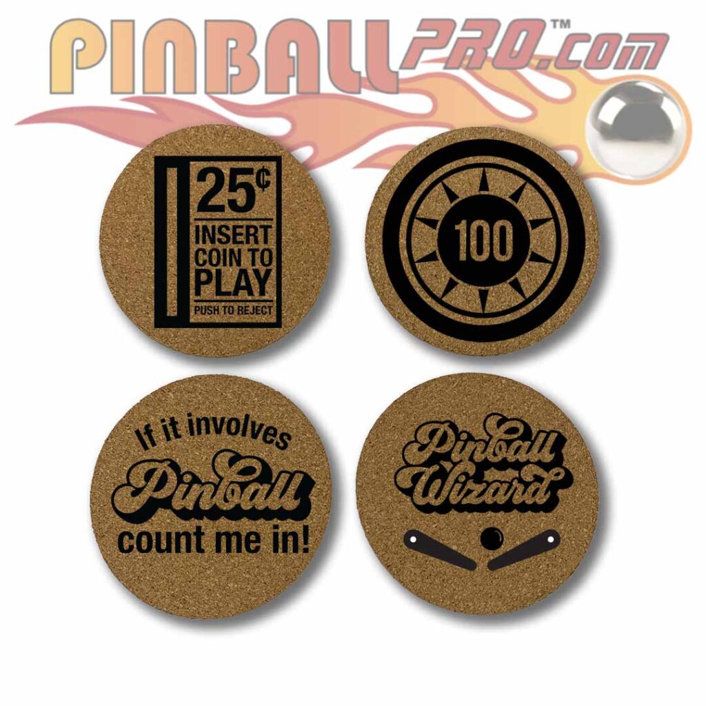 Cork Pinball Coaster Set - Pinballpro.com